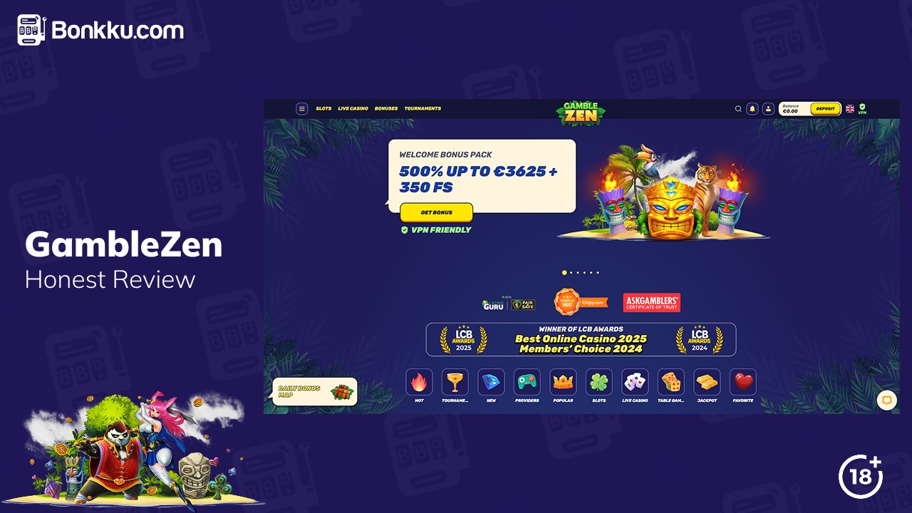 Gamblezen Casino auf Android-Smartphone im Browser mit Slot-Auswahl