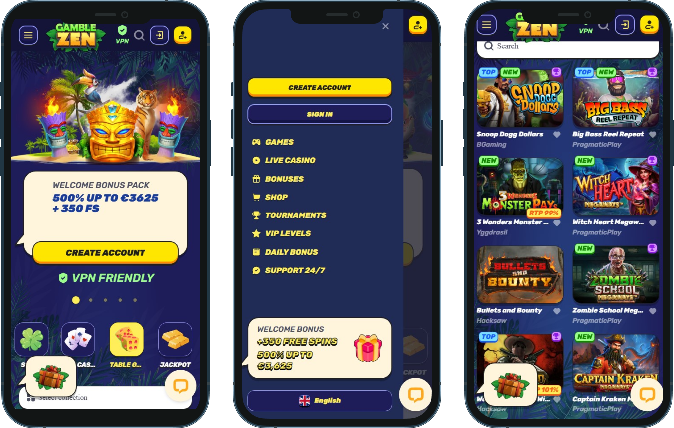 Gamblezen Casino auf iPhone im Browser ohne native App-Installation